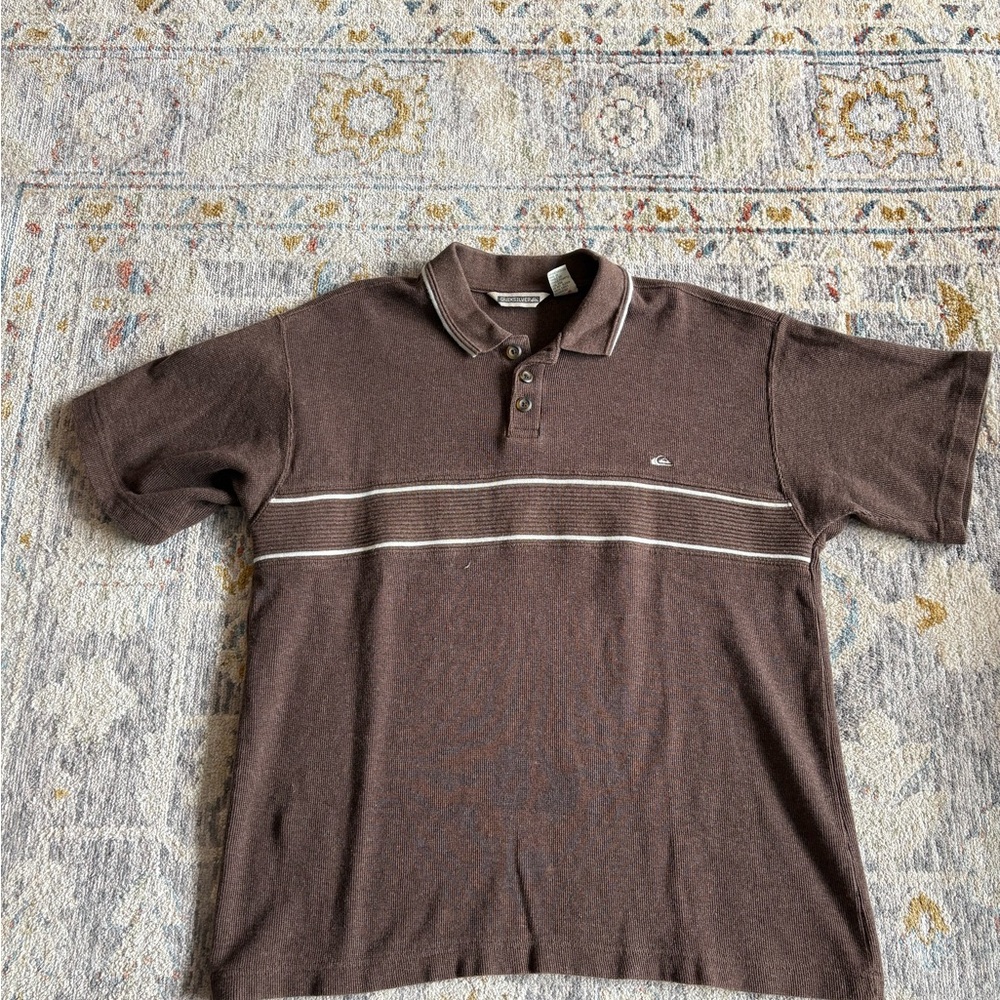 Vintage Quiksilver Brown Knit Polo Collared Shirt